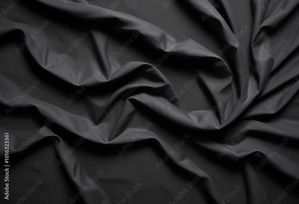 Obraz premium Black crumpled fabric