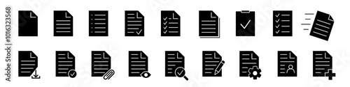 Document icon set. Paper icon.