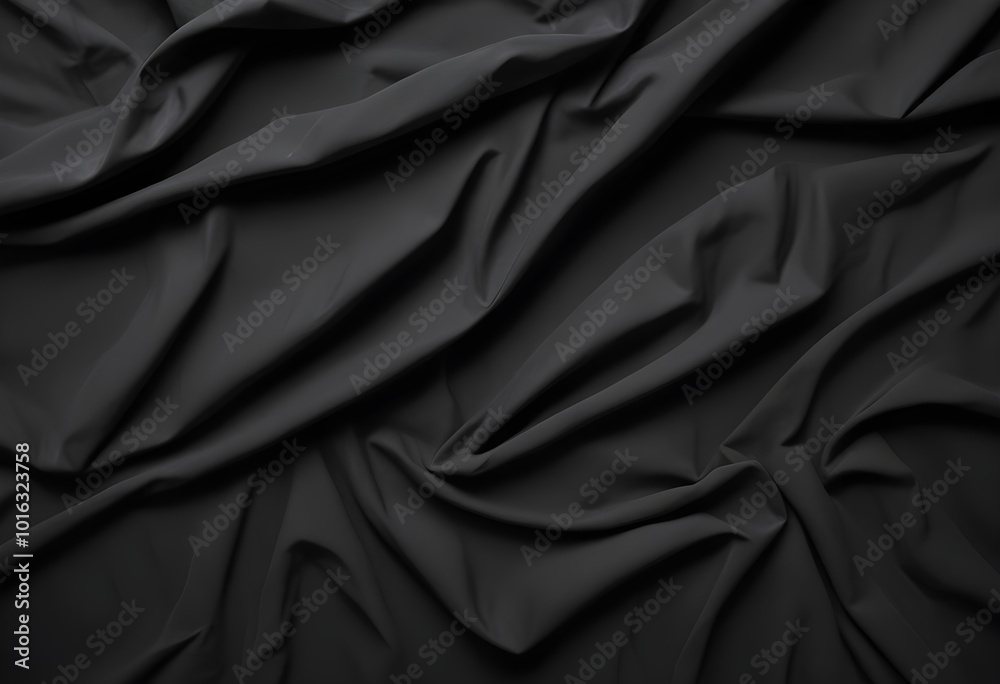Obraz premium Black crumpled fabric