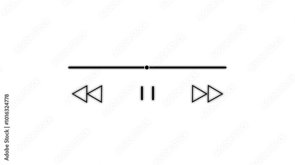 Digital audio spectrum sound wave effect animation, Music player scroll bar button with audio reactor, Sound audio equalizer animation