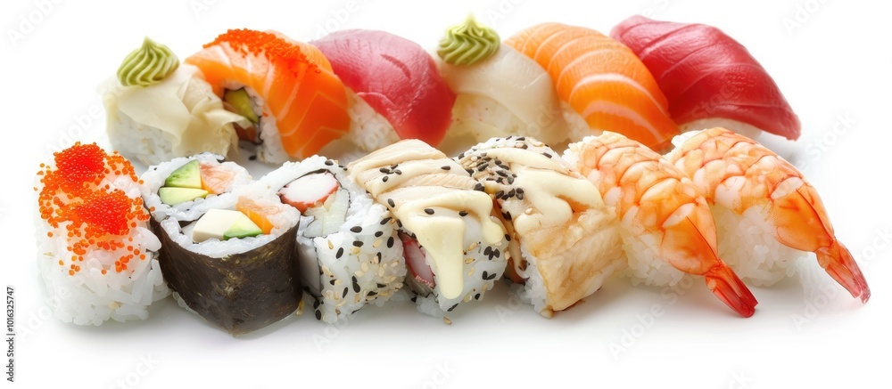 Sushi Platter Isolated On White Background Sushi Platter Isolated On White Background