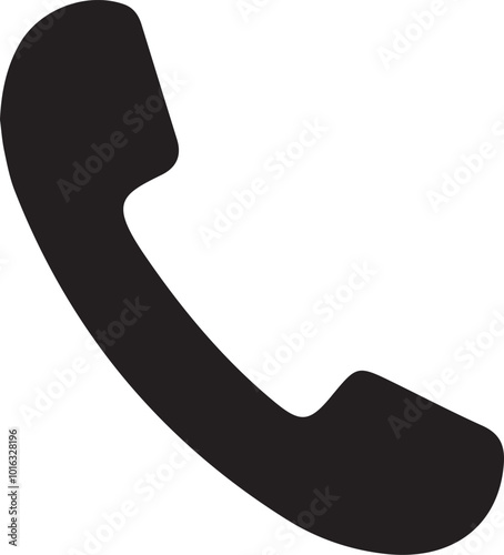 Telephone handset icon on white background. Flat style. Vector illustration.