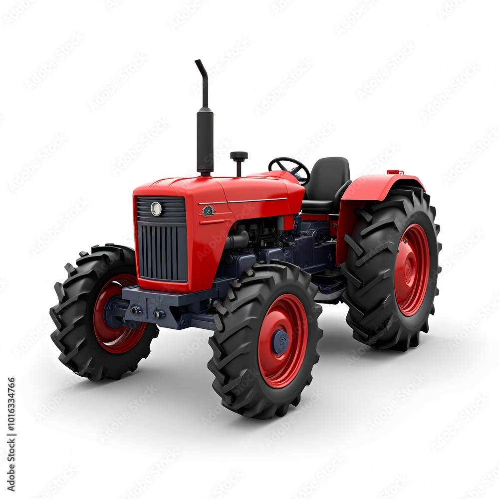 Obraz premium Powerful Red Agricultural Tractor for Modern Farming Operations Featuring Advanced Technology and Heavy-Duty Performance