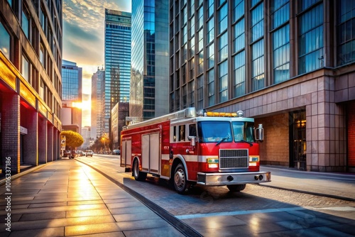 Minimalist Fire Engine Photography for Urban Aesthetics and Emergency Services