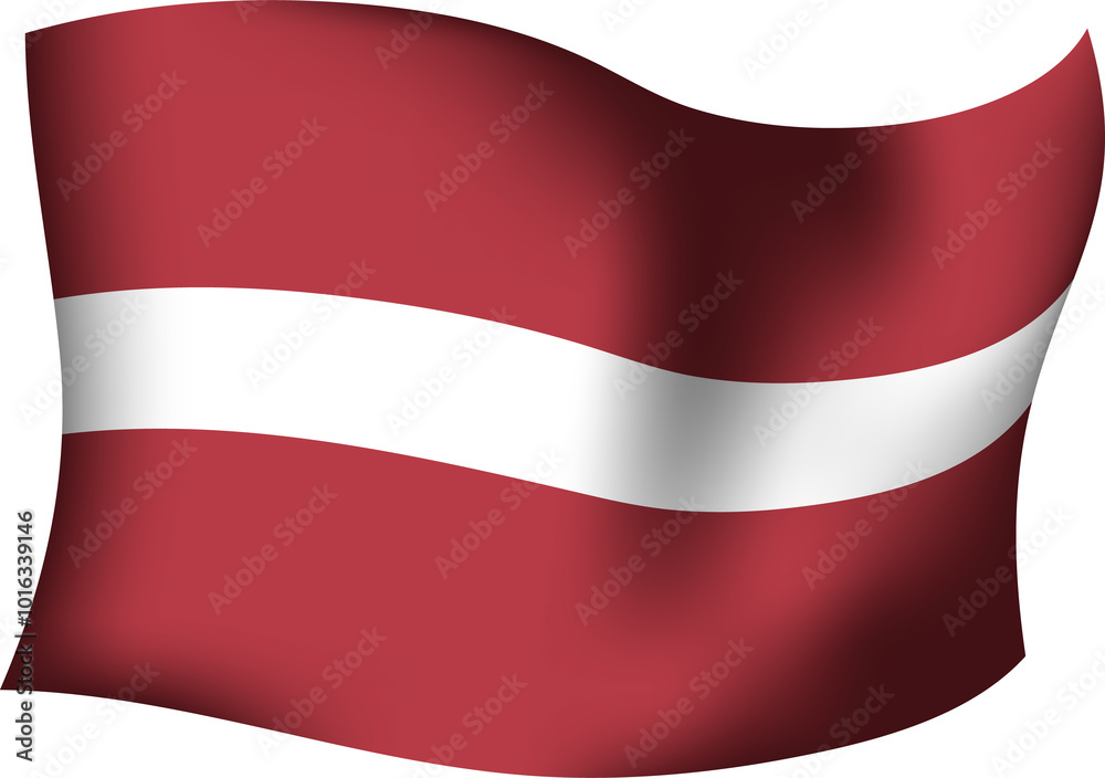 Latvia Realistic 3D Waving Flag