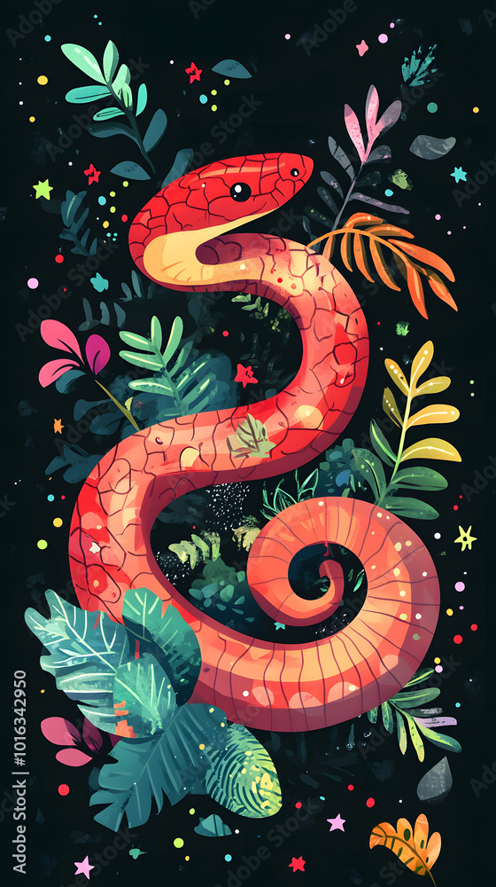 Fototapeta premium Snakes coiSnakes coiled in the jungle.led in the jungle.