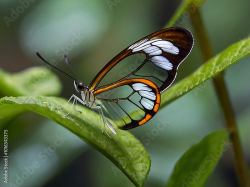 Glasswing Butterfly (Greta oto) – Known for its transparent wings, this delicate butterfly can be found in Central and South America. Its see-through wings give it a ghostly beauty. photo