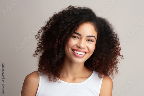 Mixed race woman teeth smile dimples adult.