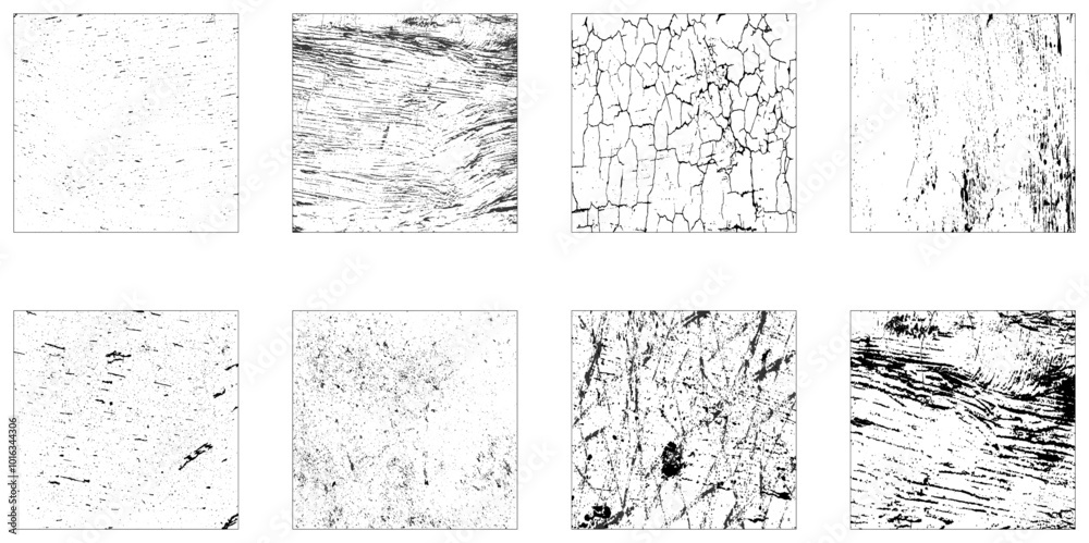 Collection of 8 grunge wall background. Crackle line and scratch on concrete and stone surface. Abstract vector Collection of 8 grunge wall background. Crackle line and scratch on concrete and stone surface. Abstract vector