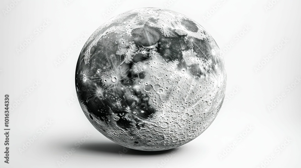 A Detailed View of the Moon's Cratered Surface A Detailed View of the Moon's Cratered Surface