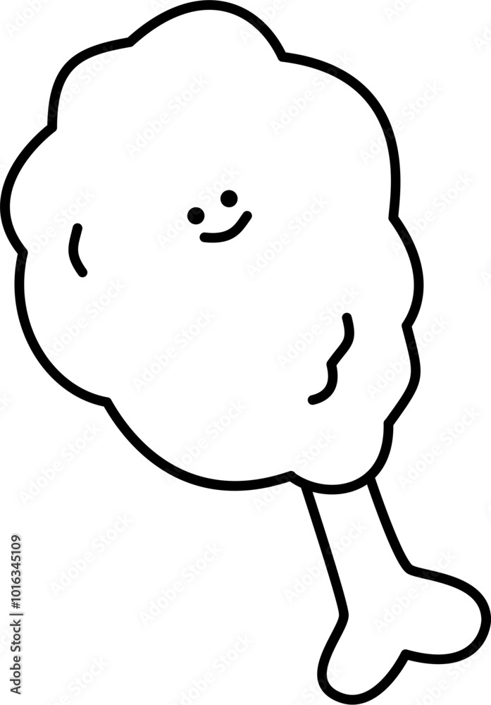 a cute fried chicken drumsticks doodle hand drawn outline image a cute fried chicken drumsticks doodle hand drawn outline image