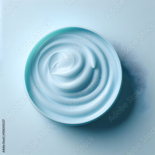 Blue Cream in Jar | A blue cream inside a sleek product jar, symbolizing hydration and deep skin nourishment. The smooth, rich texture of the cream is ideal for promoting skincare products.