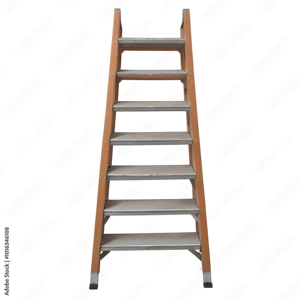A stepladder with 7 treads A stepladder with 7 treads