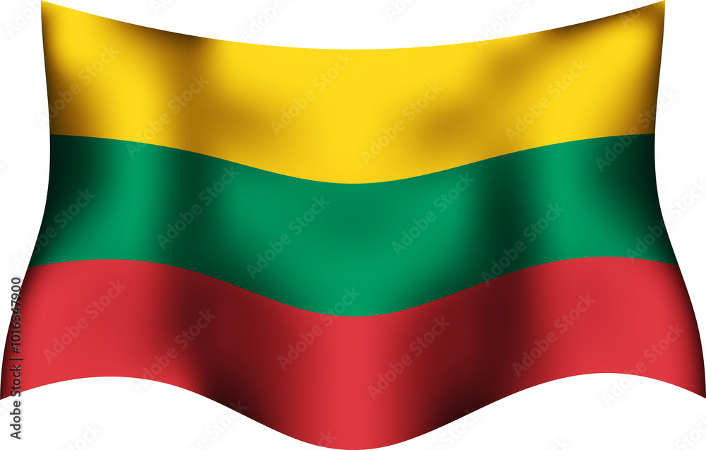 Fototapeta premium Lithuania Realistic 3D Waving Flag