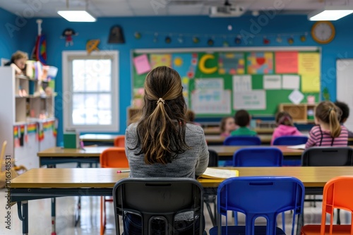A casual day at the classroom with a student reading to her peers.