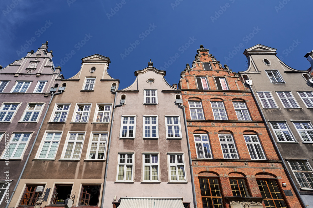 facades of historic tenement houses in the city of Gdansk facades of historic tenement houses in the city of Gdansk