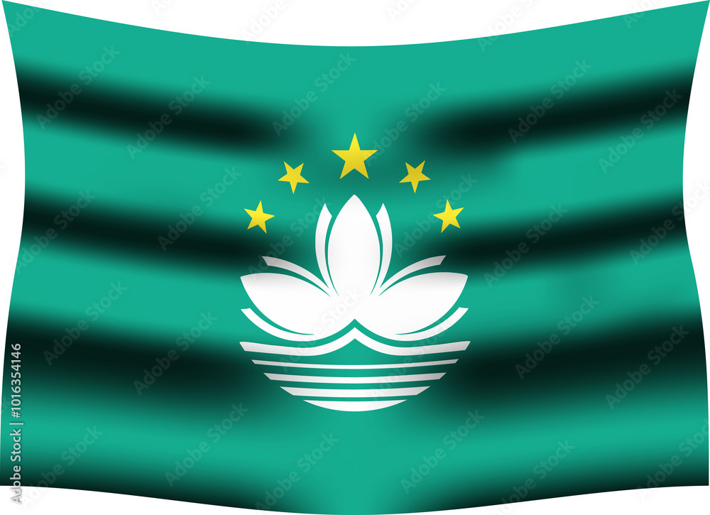 Macau Realistic 3D Waving Flag Macau Realistic 3D Waving Flag