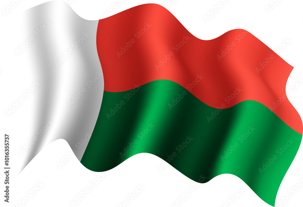 Fototapeta premium Madagascar Realistic 3D Waving Flag