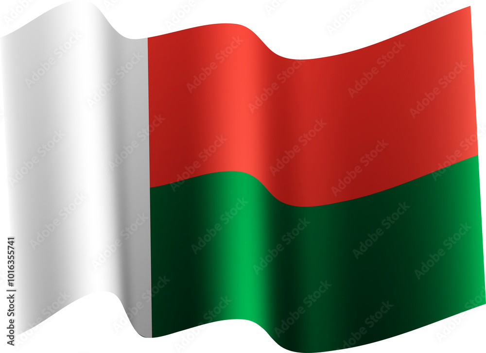 Fototapeta premium Madagascar Realistic 3D Waving Flag