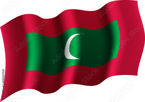Free Download Maldives Realistic 3D Waving Flag - GFXLoad