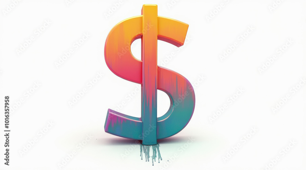 Vibrant Dollar Sign Isolated on Colorful Background – Artistic Currency Symbols for Financial and Business Themes Vibrant Dollar Sign Isolated on Colorful Background – Artistic Currency Symbols for Financial and Business Themes