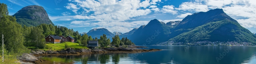A beautiful mountain landscape with a lake in the foreground. The mountains are covered in trees and the lake is calm and peaceful. The scene is serene and picturesque, with a sense of tranquility A beautiful mountain landscape with a lake in the foreground. The mountains are covered in trees and the lake is calm and peaceful. The scene is serene and picturesque, with a sense of tranquility