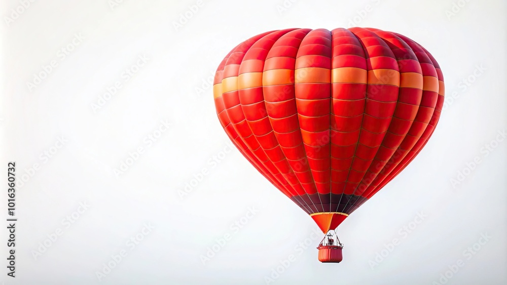 Fototapeta premium Hot air balloon in heart shape on white background