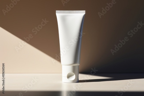 Skincare tube toothpaste cosmetics lighting. photo