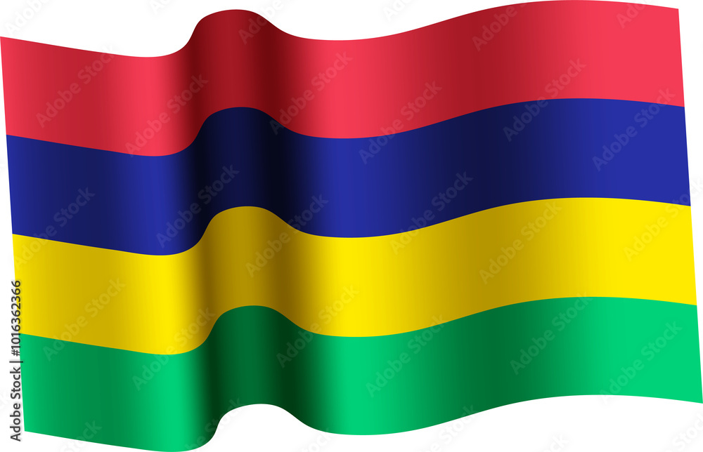 Fototapeta premium Mauritius Realistic 3D Waving Flag