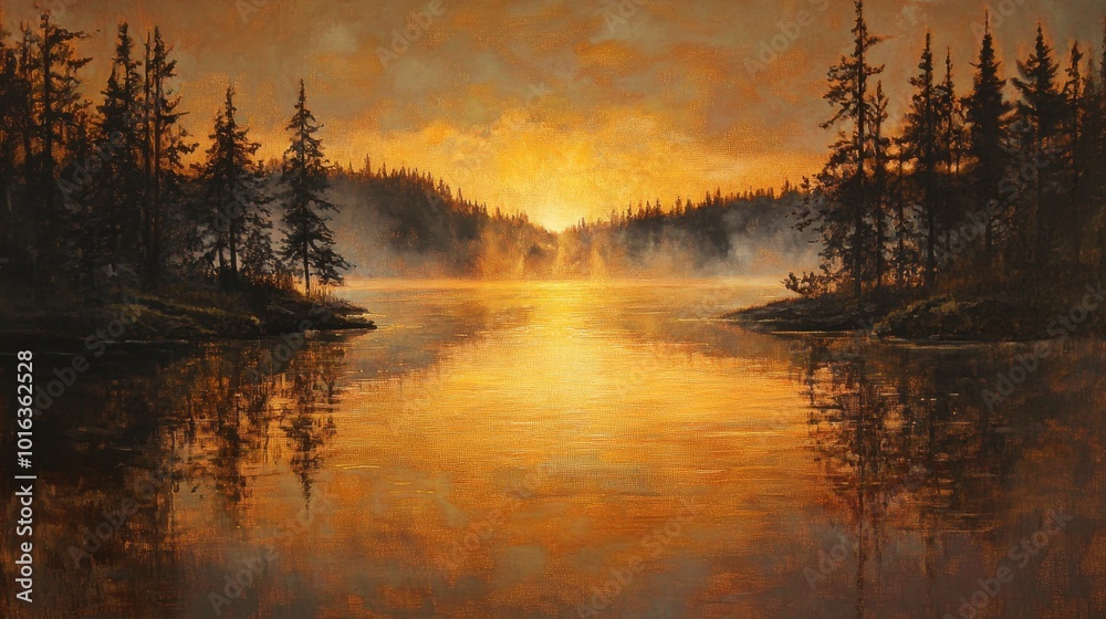 Sunrise over Swift Lake, casting a golden glow across the water and illuminating the mist that hangs just above the surface. Sunrise over Swift Lake, casting a golden glow across the water and illuminating the mist that hangs just above the surface.