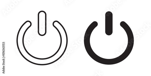 Power button icon in solid and stroke style.