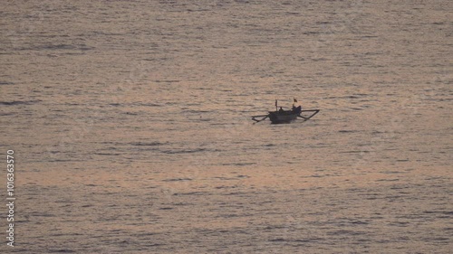 Fisher boats in open ocean they are fhishing photo