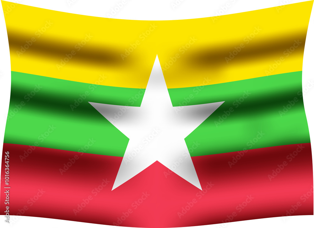 Myanmar Realistic 3D Waving Flag Myanmar Realistic 3D Waving Flag