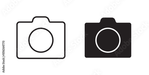 Photo Camera icon in solid and stroke style.