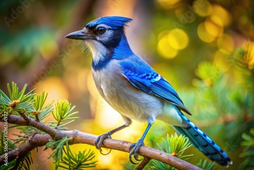 Steller's Blue Jay Perched Among California Trees - Vibrant Macro Photography of Nature's Beauty