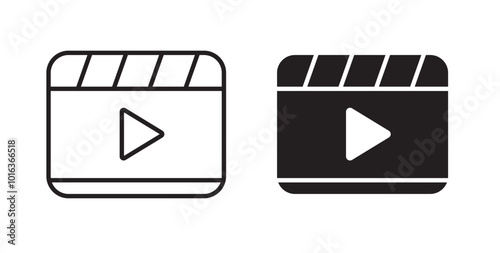 Video icon in solid and stroke style.