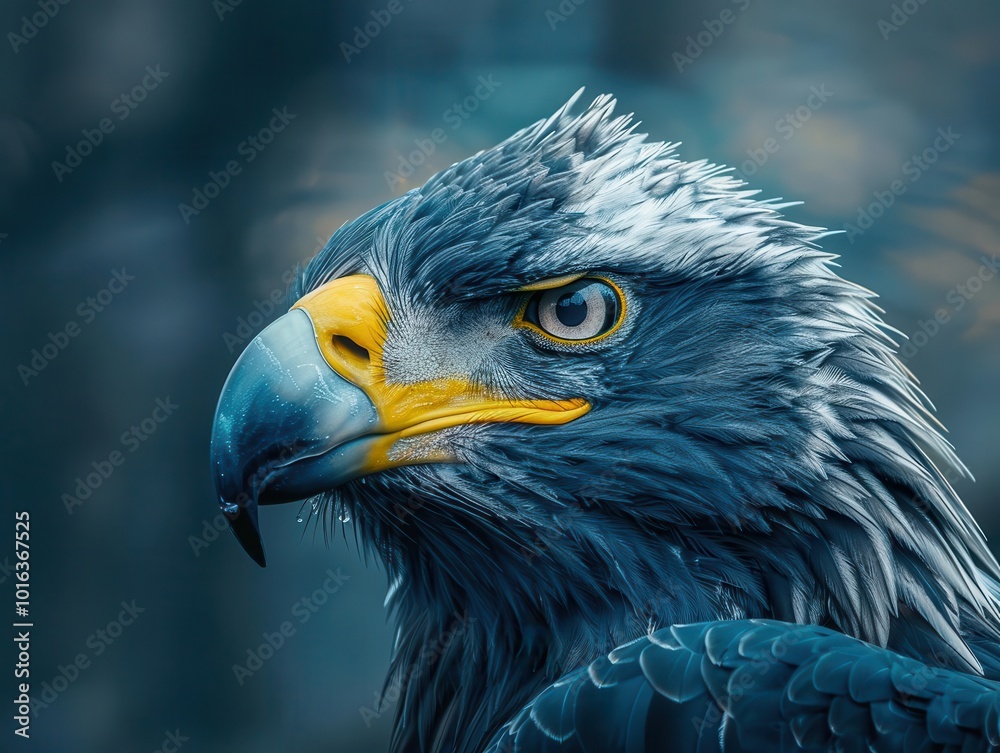 Fototapeta premium Birds of prey in hunting stances, intense and focused, Nature, Cool tones, Photograph, Predatory elegance