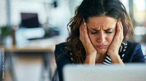 Businesswoman Experiencing Stress at Work