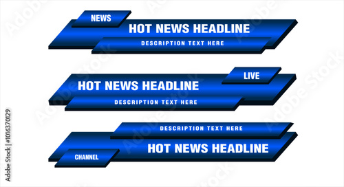 lower thirds vector of Breaking headline news bar layout design template for Television,Video streaming modern
