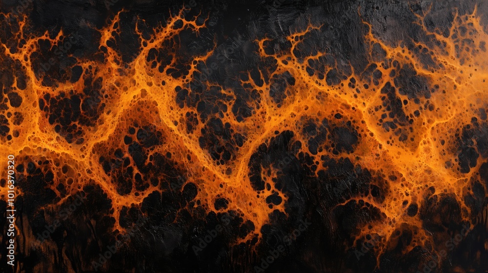 Abstract lava texture with fiery orange patterns Abstract lava texture with fiery orange patterns