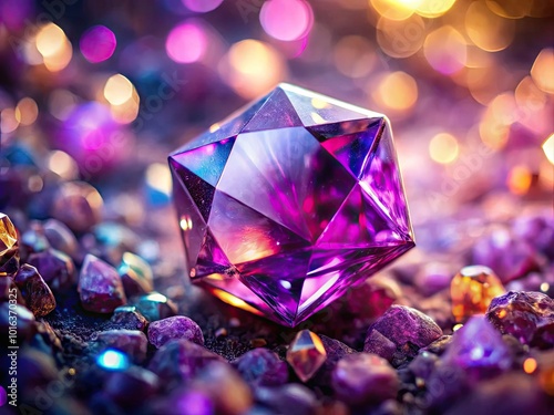 Stunning Purple Pink Diamond Rock Jewelry - Amethyst Gem Tilt-Shift Photography