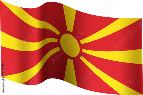 North Macedonia Realistic 3D Waving Flag photo