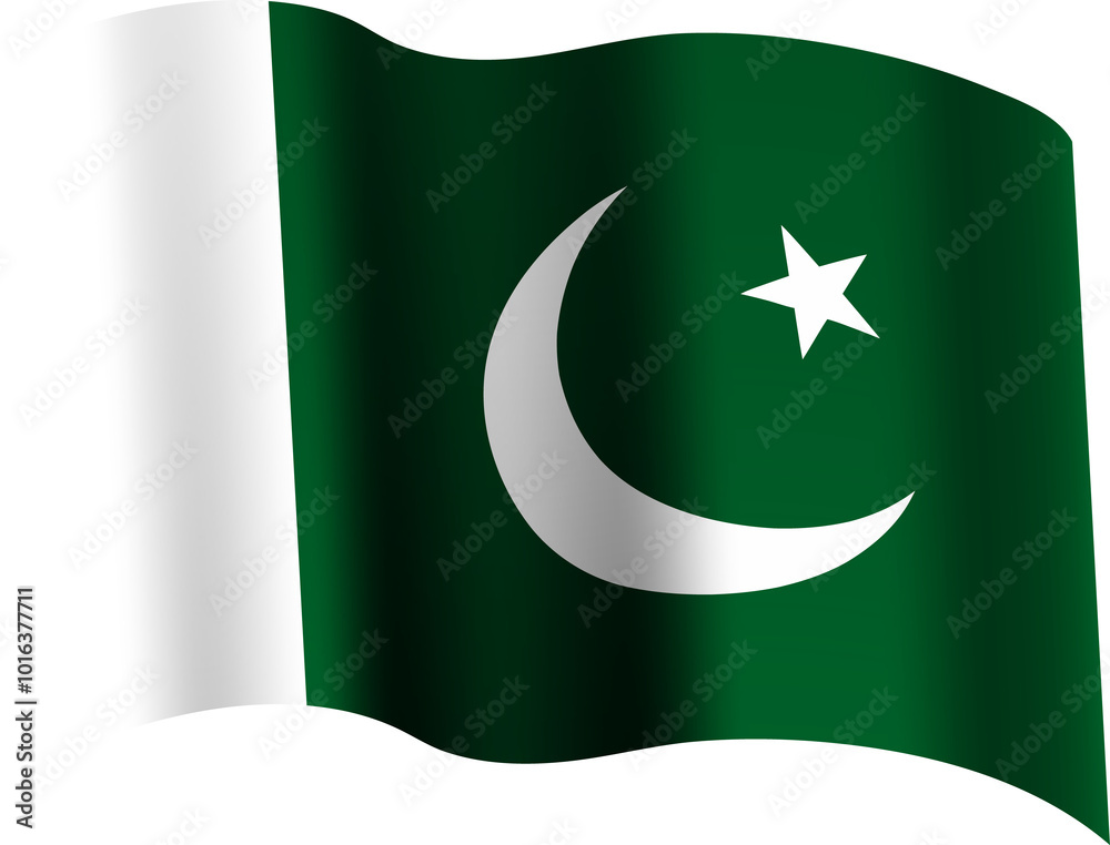 Pakistan Realistic 3D Waving Flag Pakistan Realistic 3D Waving Flag