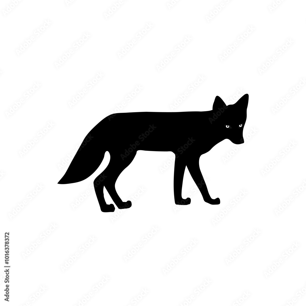 Fox standing silhouette Fox standing silhouette
