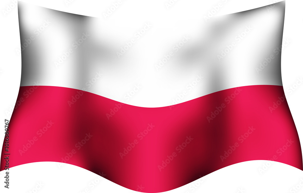 Naklejka premium Poland Realistic 3D Waving Flag
