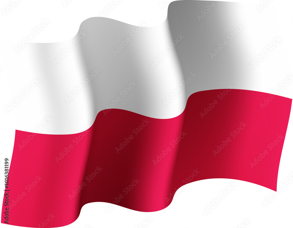Poland Realistic 3D Waving Flag