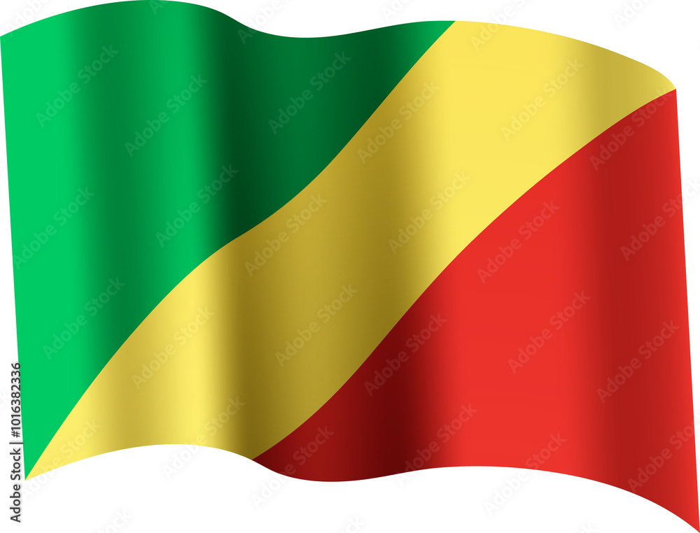Republic of the Congo Realistic 3D Waving Flag Republic of the Congo Realistic 3D Waving Flag