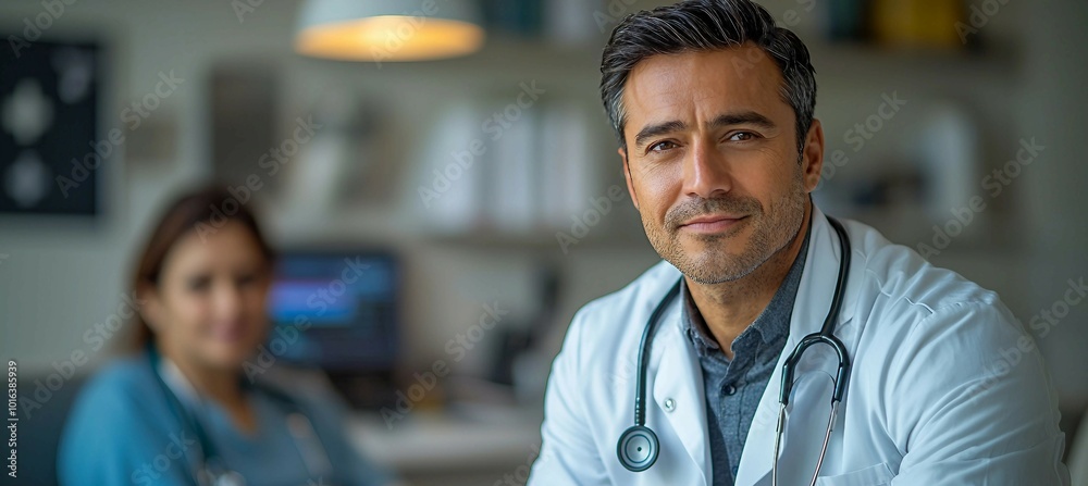 Confident Doctor Portrait in Hospital Setting