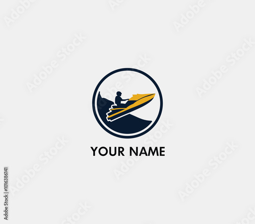 Minimalist jet ski logo design. Perfect for water sports businesses, boat rentals, and adventure brands. Clean, modern, and customizable for any branding needs.