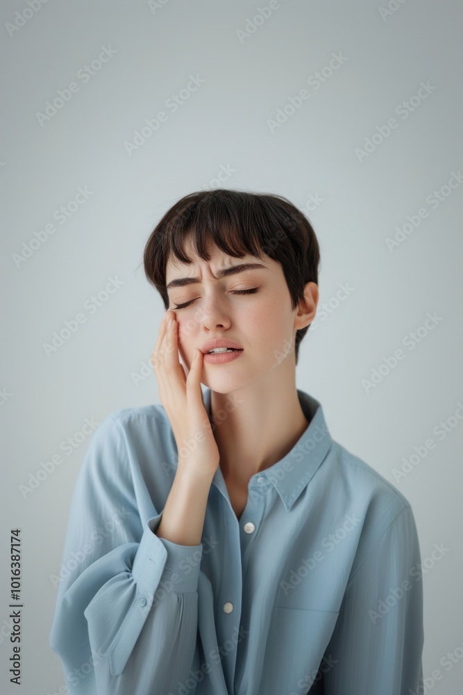 Woman is having tooth pain face background person. Woman is having tooth pain face background person.